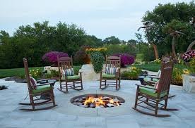 fire pit flush in the garden